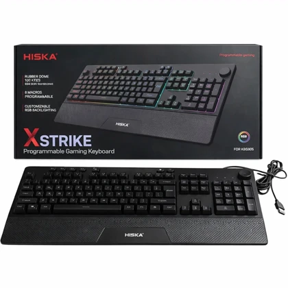 کیبورد گیمینگ هیسکا HISKA مدل HX-KEG405 باسیم RGB