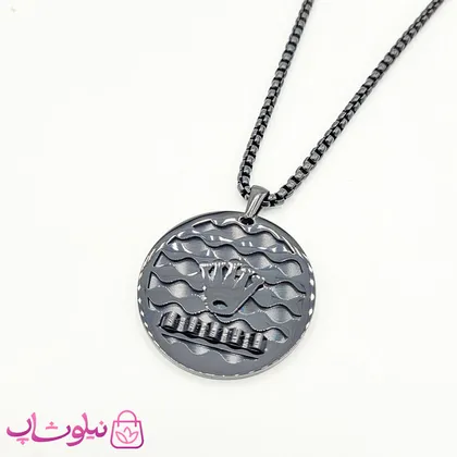 گردنبند مردانه رولکس استیل مشکی