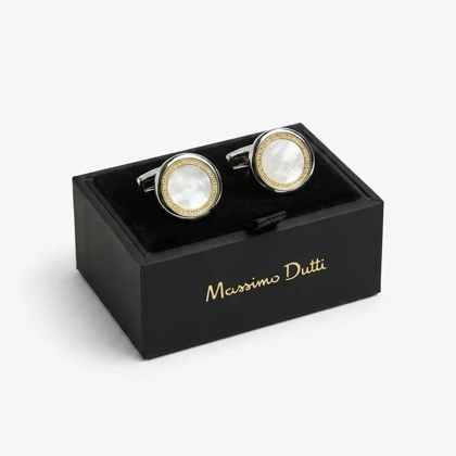 دکمه سردست لاکچری طرح صدف دور طلایی برند Massimo Dutti