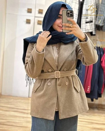 پالتو کتی زنانه فوتر موهر بیژو
