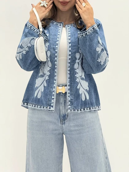 3950-جین وارداتی گلدوزی