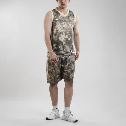 ست رکابی و شلوارک بسکتبالی میلواکی باکس مدل Nike-DRI FIT-5B064 خاکی