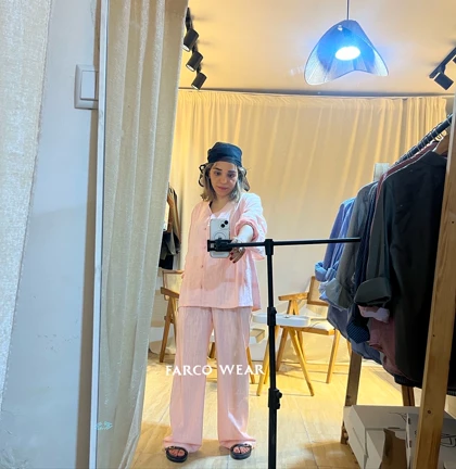 ست شومیز و شلوار لینن زنانه- استایل خنک و راحت کد 078