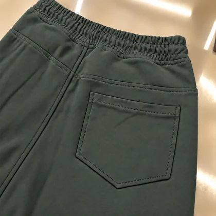 شلوار جاگر بگ سبز تیره / دمپا کشی / گرم بالا / استایل خیابانی