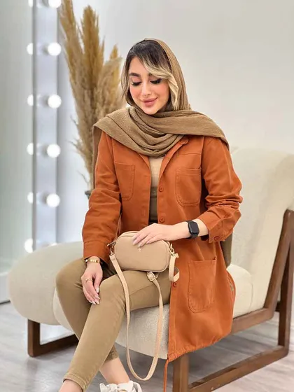 مانتو جین رنگی پایین گت آوا