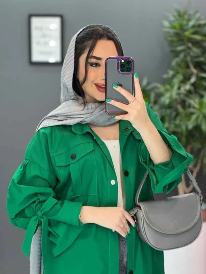 مانتو لینن آستین بند دار