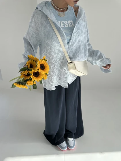 شومیز تک جیب کرکره ای