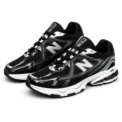 کفش کتانی مردانه مدل نیوبالانس مشکی سفید New BALANCE 740