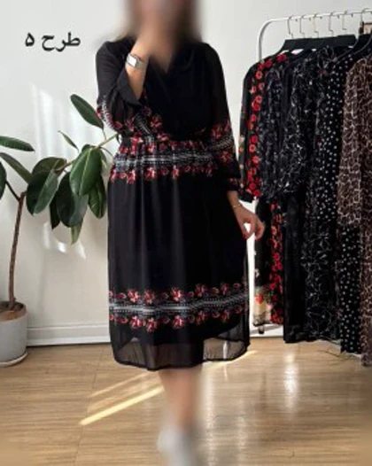 پیراهن حریر سرمه سری 18