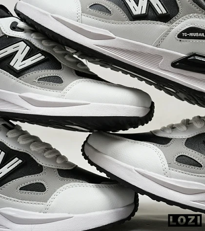 کفش کتانی مردانه سفید مشکی طوسی NEW BALANCE yg niubailun