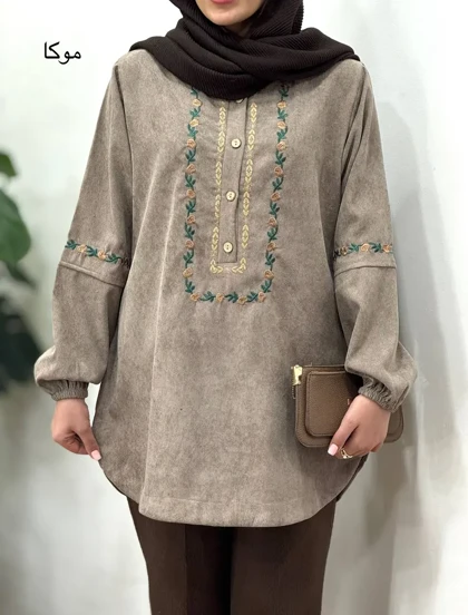 مانتو پاییزه گلدوزی نسا