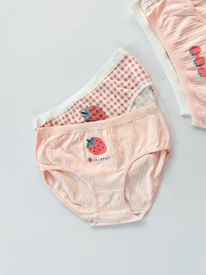 شورت اسلیپ نخ پنبه عروسکی طرح توت فرنگی