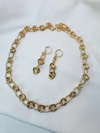 سرویس کامل برند شین مدل «گره عشق زرین» | ترکیب بیضی شنی و سه حلقه (گارانتی 1 ساله)