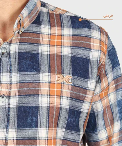 پیراهن مردانه چهارخانه آستین بلند 0531
