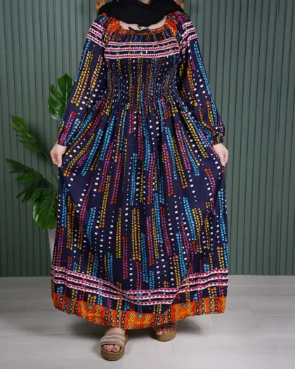 پیراهن بلند سینه کش قواره بزرگ# 7299