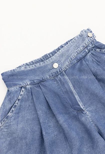 شلوارک دو دکمه تنسل کد 1005310