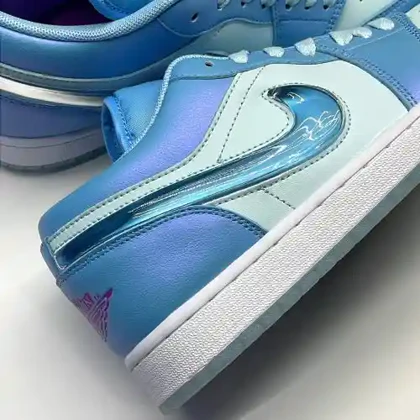 کفش نایک ایر جردن وان لو آکواریوم آبی Nike Air Jaordan 1 Low Aquarium Blue