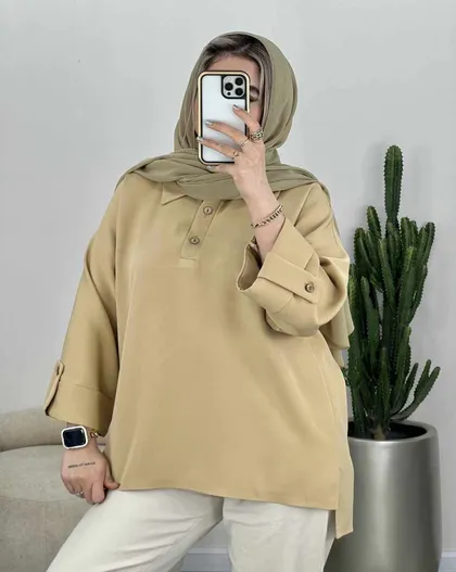 شومیز جلو بسته دو دکمه(70)کد3493