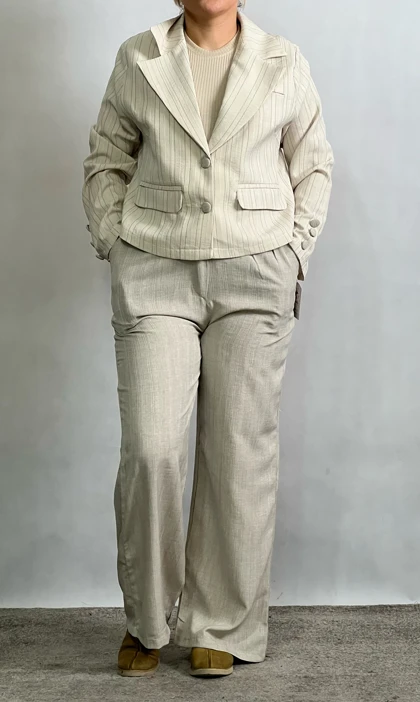 ست کراپ کت و شلوار زنانه تابستانی خنک