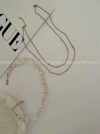 گردنبند ترکیبی سنگی