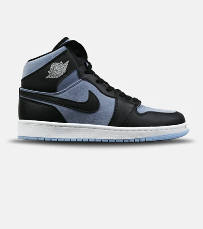 کفش کتانی ساق‌دار مردانه و زنانه آبی مشکی NIKE jordan 1 مدل 8948