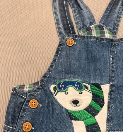 سرهمی جین دخترانه Denim Overalls