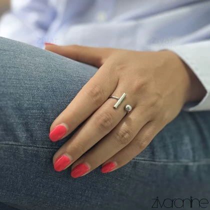انگشتر مینیمال زنانه نقره ای 30210