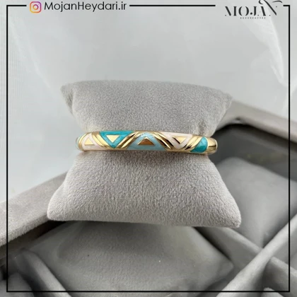 دستبند زنانه بنگل با طرح میناکاری شیک و ظریف کد bg10028