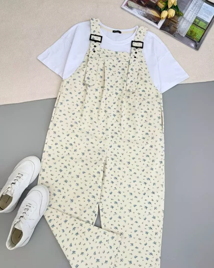 سرهمی کتان گل ریز کد 5364