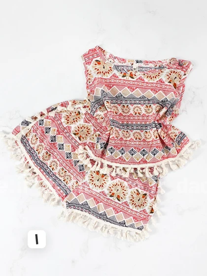 ست تاپ و شورتک نخی طرح سنتی