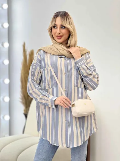 شومیز راه راه دو جیب