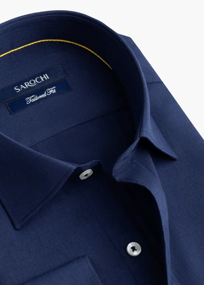 پیراهن کلاسیک فلورا ساده سرمه‌ای