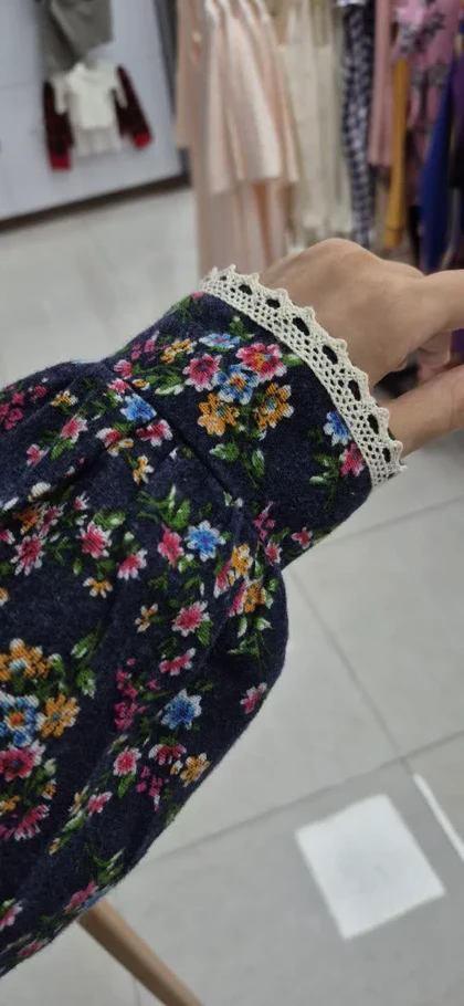 پیراهن لینن موهر گل‌گلی