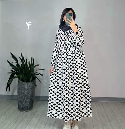 پیراهن مانتویی بلند تینا