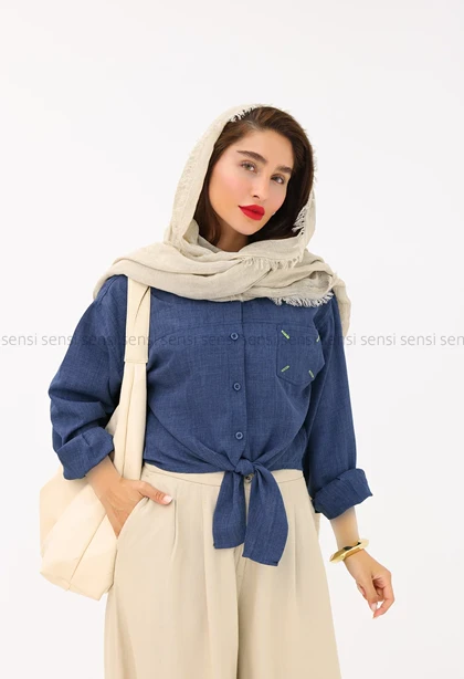 شومیز کراپ گره‌ای