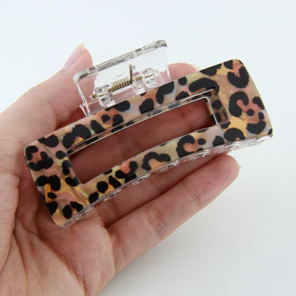 کلیپس زنانه مدل مستطیل پلنگی