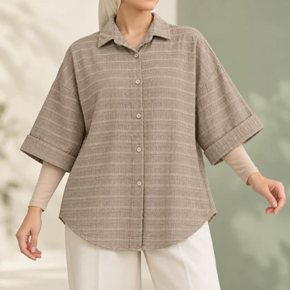شومیز زنانه وارداتی آستین کیمونو کد 5034