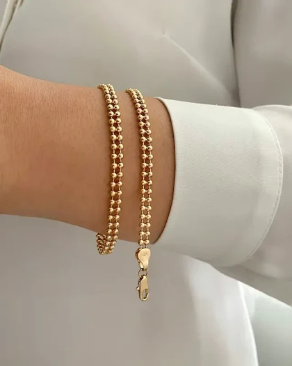 دستبند ظریف دو لاین گوی ژوپینگ
