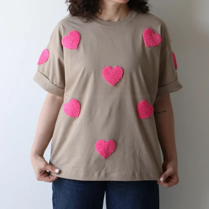 تیشرت زنانه قلبی کد 6043
