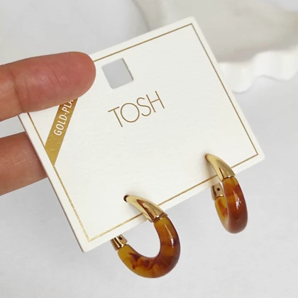 گوشواره حلقه‌ای طرح لاک‌پشتی برند تاش (Tosh)