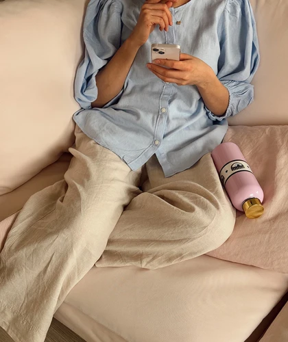 شومیز لینن آستین پفی CH644