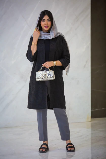 مانتو ژاکارد جیب هلال