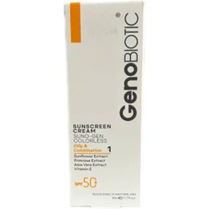 ضد آفتاب بی رنگ (سانوژن) مناسب پوست چرب و مختلط ژنو بایوتیک Geno Biotic