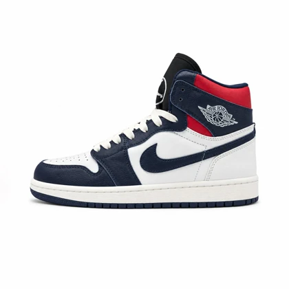 کفش و کتانی مردانه ساق‌دار مدل NIKE JORDAN 1 رنگ سرمه ای قرمز کد 2437