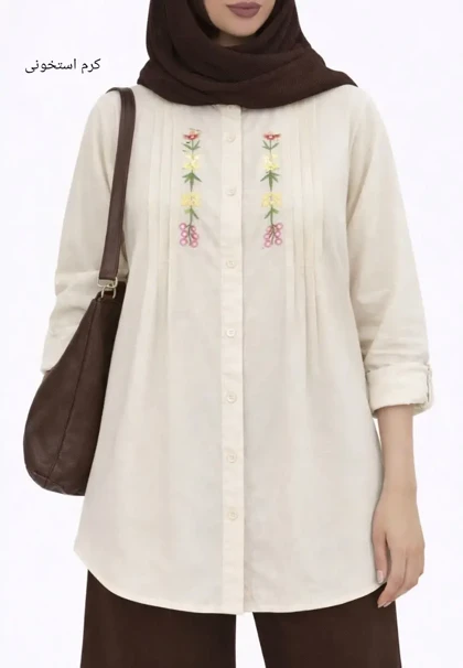 مانتو لینن گلدوزی آیسو سوگل 1