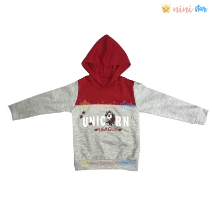 هودی شلوار دخترانه طرح یونی کرن قرمز