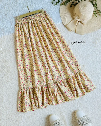 دامن پفکی گل‌دار کد محصول 1070