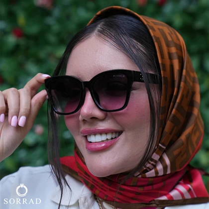 عینک زنانه شنل / فریم کائوچو و چرم عدسی پلی کربنات