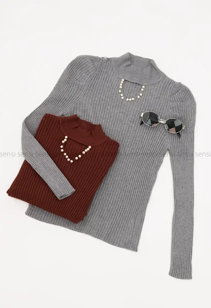 بلوز بافت یقه مرواریدی وارداتی کد1004712