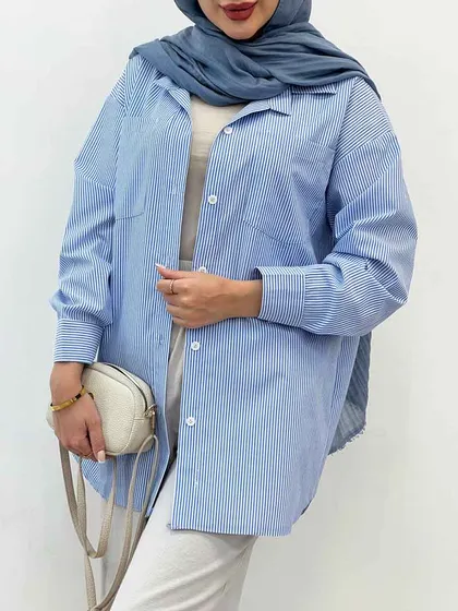 شومیز دو جیب راه راه ترانه